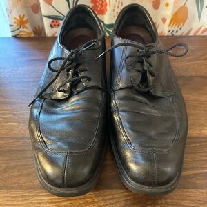 Rockport Men Black Leather Plain Toe Lace up Dress Shoes Size 9.5